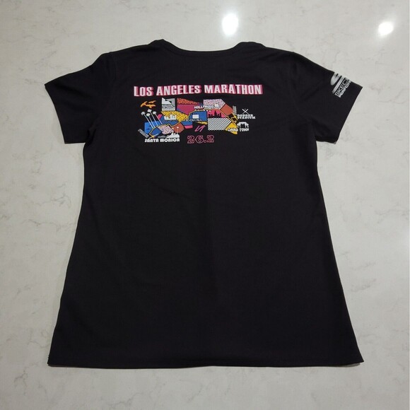 Sketchers Performance Los Angeles LA Marathon Black Running Gym Shirt Small NWOT - Picture 3 of 8